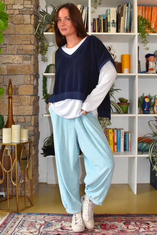 Terry B Relaxed Tapered Jogger Turquoise